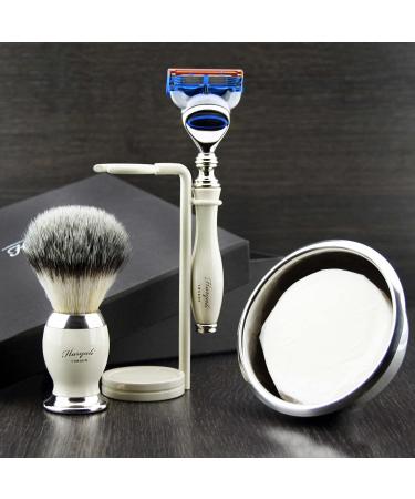 5 Pc Men's Shaving Kit | Safety Razor Badger Hair Brush Soap & Bowl - Perfect Gift Set - Buy Online on GoSupps.com
