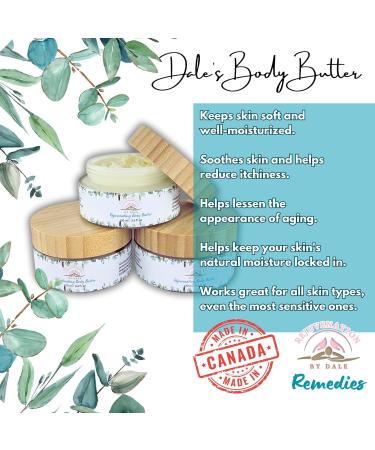 Dale's Natural Body Butter - Non-Greasy Lotion Moisturizer - Hydrating & Nourishing for Dry Skin - Shea Mango & Coconut Oil Blend - Vegan & Cruelty-Free - Suitable for Entire Body - 100ml - Buy Online on GoSupps.com