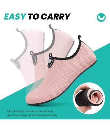 Ruomu Fast Drying Bathing Shoes for Women & Men | Slipproof Aqua Shoes | Lightweight Beach & Surf Footwear | Size 38 EU - Pink - Buy Online on GoSupps.com