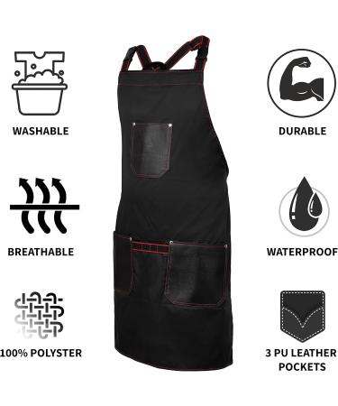 Beauticone Professional Black Barber Apron | Waterproof Hair Stylist Salon Apron for Men & Women - Buy Online on GoSupps.com