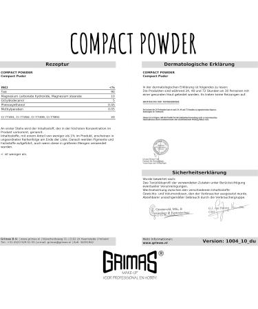 Grimas Compact Powder 8g - Light Brown (Color 08) | Pressed Matte Makeup - Gluten-Free Ideal for Shaping & Modeling - Buy Online on GoSupps.com