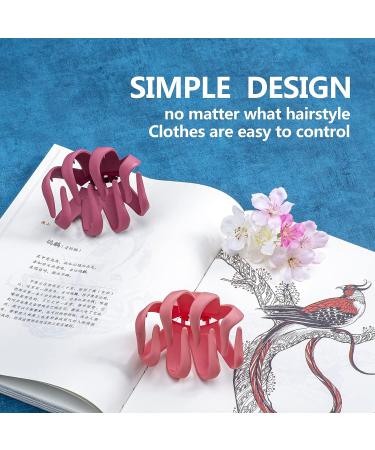 7pc Apooto Macaron Colors Octopus Hair Claw Clips - Flower Style Strong Hold Jaw Clip Set for Thick Hair | Stylish Matte Decorative Clips for Women & Girls - Buy Online on GoSupps.com