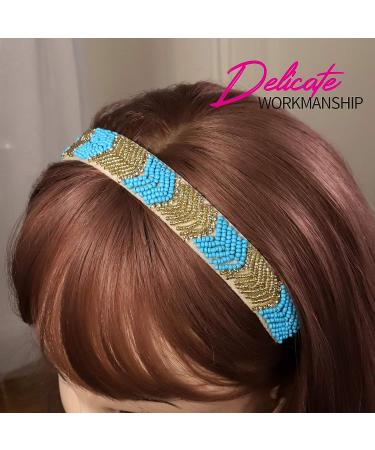 Teenitor Rhinestone Beaded Elastic Jewel Headband Set for Women - Hippie Boho Hair Accessories (5pcs) - Buy Online on GoSupps.com