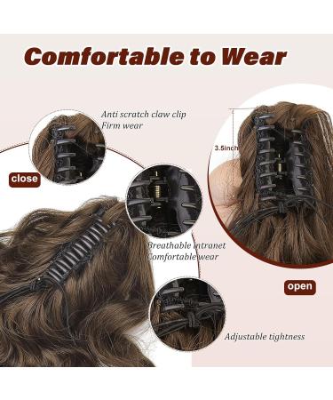 Dcbaboo 18inch Claw Clip in Ponytail Hair Extensions Long Wavy Ponytail Extension Curly Synthetic Pony tails Natural Wave One Piece Hairpiece Fake Ponytail for Women Dark Brown/Light Auburn 18 inch 150g Dark Brown/Light Auburn - Buy Online on GoSupps.com