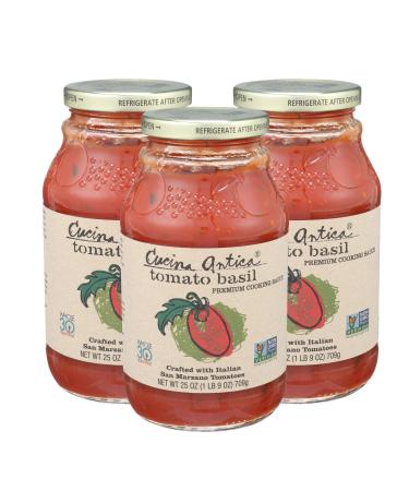 Cucina Antica Pasta Sauce, Tomato Basil, 25 Ounce (Pack Of 3) Tomato Basil 25 Ounce (Pack of 3) - Buy Online on GoSupps.com