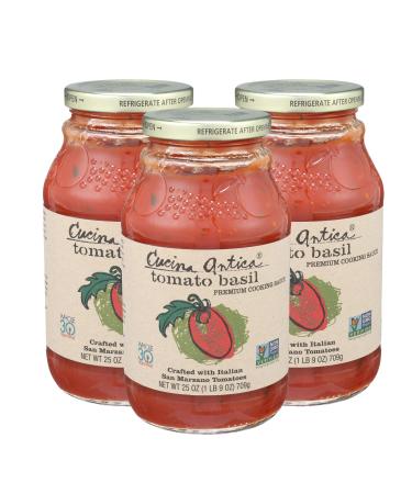 Cucina Antica Pasta Sauce, Tomato Basil, 25 Ounce (Pack Of 3) Tomato Basil 25 Ounce (Pack of 3)