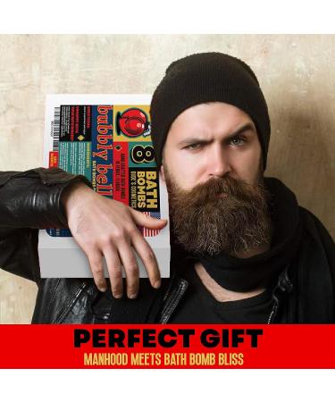 Men Bath Bombs Gift Set - 8 XXL Handmade Organic Aromatherapy Fizzies with Essential Oils, Coconut Oil, Epsom Salt - Vegan for Husband, Dad & Boyfriend - Buy Online on GoSupps.com