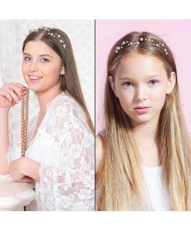 PAGOW Bubble Pearl Double Crown Headband - Gold Wedding Party Hair Accessory for Women - Buy Online on GoSupps.com
