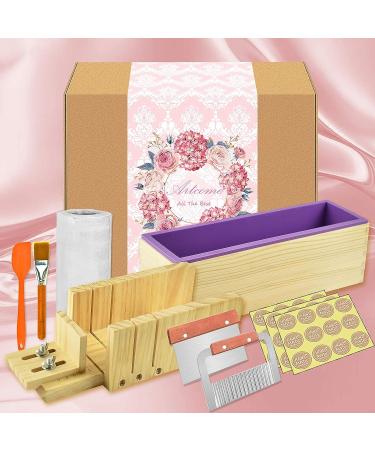 Artcome Multi-Function Adjustable Wood Soap Making Mold Kit with Stainless Steel Cutters | Rectangular Silicone Mold Set - Buy Online on GoSupps.com