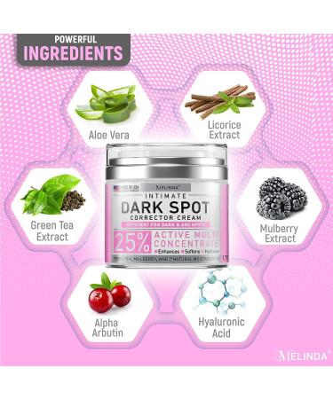 Melinda Dark Spot Corrector Cream for Sensitive Areas - 1.7 Oz - USA Made Arbutin Cream with Hyaluronic Acid & Aloe Vera - Underarm & Private Skin Lightening - Buy Online on GoSupps.com
