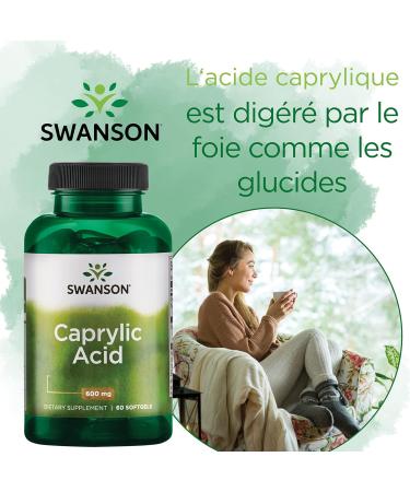 Swanson Caprylic Acid (Caprylic Acid) 600mg 60 Soft Capsules Highly Dosed Lab Tested Soy Free Gluten Free Non-GMO - Buy Online on GoSupps.com