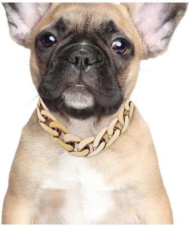 Rose Gold Link Chain Necklace for Small Dogs - 27 cm Lightweight Braided Metal Look - Perfect for Chihuahua, Yorkie, Mini Breeds - Cute Pet Jewelry (Rose Gold) - Buy Online on GoSupps.com