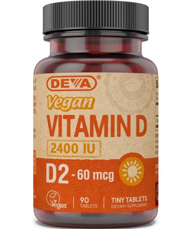 Deva Vegan Vitamin D D2 2400 IU 90 Tablets