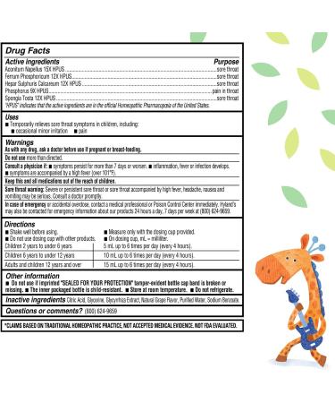 Hyland's 4 Kids Sore Throat Relief - Natural Grape Flavor (2-12 Years) | 4 fl oz - Buy Online on GoSupps.com
