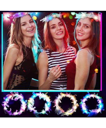 Feather Crown Headband with LED Lights - Adjustable Luminous Festival Hair Accessory for Women and Girls - Buy Online on GoSupps.com
