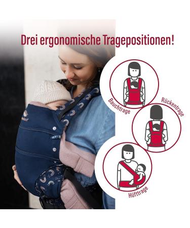 Manduca First Baby Carrier - Organic Cotton Ergonomic Carrier for Newborns & Toddlers (3.5-20 kg) - Rainbownight Rainbow Night Design - Buy Online on GoSupps.com