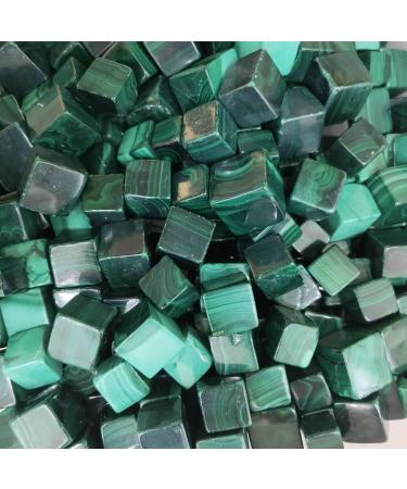 7pcs Beautiful Malachite Tumble Stones Polished Ice Cube StoneStone As Gift Can be Used for ningxiao - Buy Online on GoSupps.com