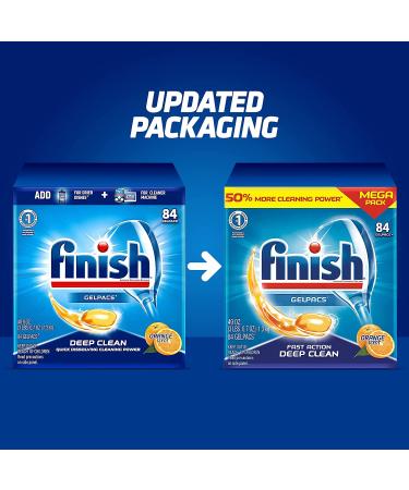 Finish All in 1 Gelpacs Orange Dishwasher Detergent Tablets - 84 Count Pack - Buy Online on GoSupps.com
