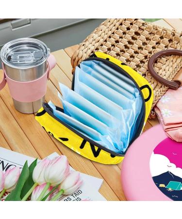 Portable Women's Binding-Storage Bags | Menstrual Cup & Pad Pockets | Teen Girls' Tampon Bags | Multicolored Yellow Alphabet Design - Buy Online on GoSupps.com