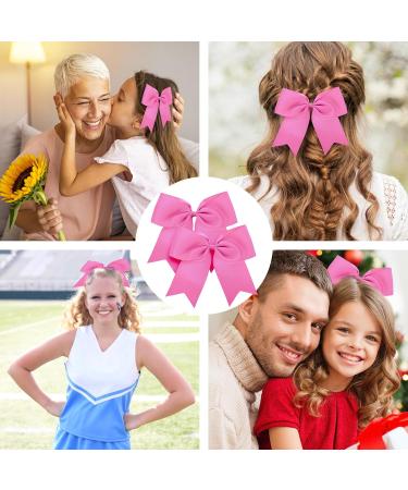 Sibba Pink Hair Loop Clips - Large Satin Tail Hairpins for Women & Girls | 2 Pieces | Perfect French Accessories for Birthday Parties - Buy Online on GoSupps.com