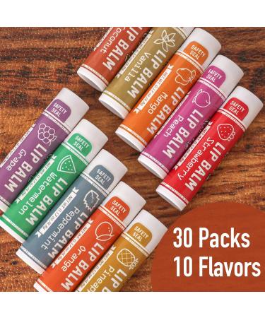 AZEN 30 Pack Lip Balm Natural Lip Balm Bulk Lip Care Product Moisturizing Lip Balms for dry cracked lips Valentines Gifts Easter Basket Stuffers - 10 Flavors A-30 - Buy Online on GoSupps.com