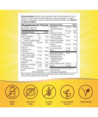 Nature's Way Alive! Women's Daily Gummy Multivitamins 16 Vitamins & Minerals Energy Metabolism* Hair Skin & Nails* Vegetarian Mixed Berry Flavored 150 Gummies (Packaging May Vary) Mixed Berry 150 Count (Pack of 1) - Buy Online on GoSupps.com