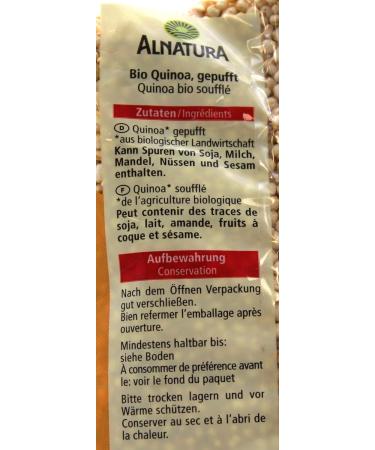 Alnatura Organic Quinoa Puffed - Pack of 6 (6 x 125g) | Nutrient-Rich Superfood for Healthy Snacking | Buy Internationally - Buy Online on GoSupps.com