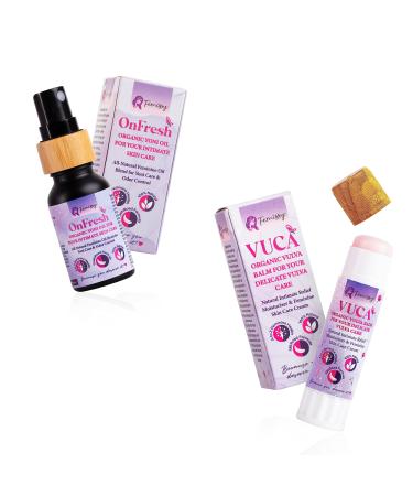 Natural Yoni Oil for Women PH Balance & Wetness Travel Size (0.5 fl oz) Herbal Vulva Oil Moisturizer Dryness & Sensitive Skin + Vulva Balm Travel Size (0.5 oz) Intimate Vulva Moisturizer for Women