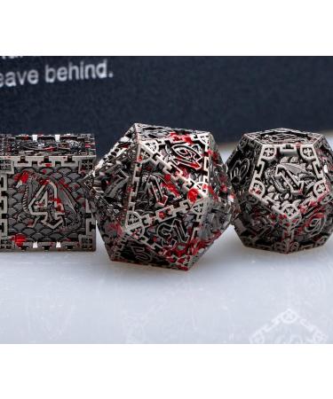 DND Metal Dice Set ARUOHHA Dungeons and Dragons Dice with Gift Box Polyhedral Dice Set Large D&D Dice for MTG Warhammer Pathfinder RPG D+D Roll Playing Dice 6 Sided D and D Dice D20 D12 D10 D8 D6 D4 Ancient Silver With Blood Splash - Buy Online on GoSupps.com