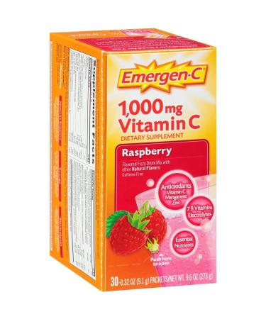 Emergen-C Raspberry 30 Count 1000mg - Pack of 3
