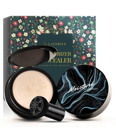 RONKIE Mushroom Head Foundation Air Cushion CC Cream - Long Lasting Moisturizing Concealer for Bright Makeup with Mushroom Sponge & Mirror Inside - Package Design Varies - Buy Online on GoSupps.com
