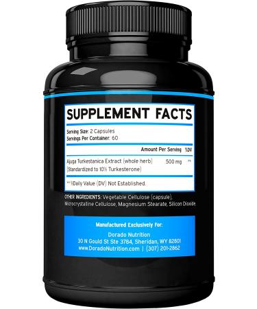 Turkesterone Supplement 500mg (120 Capsules) - Boost Stamina, Drive, and Athletic Performance - 10% Turkesterone - Non-GMO Vegan Formula - Buy Online on GoSupps.com