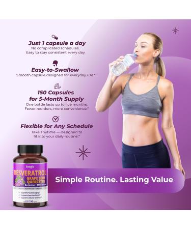 Resveratrol with Grape Seed + Quercetin Berberine + Milk Thistle Powerful Anti-Aging (150-day Supply (Pack of 1)) - Buy Online on GoSupps.com