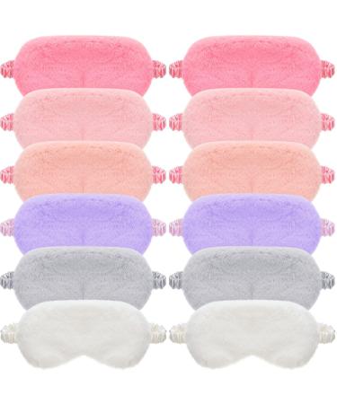 SATINIOR 12 Pack Plush Eye Mask Furry Eye Covers for Sleeping Faux Fur Eye Mask Eye Mask for Sleeping Sleeping Blindfold for Girls and Adult Eye Protection (Multiple Color) - Buy Online on GoSupps.com