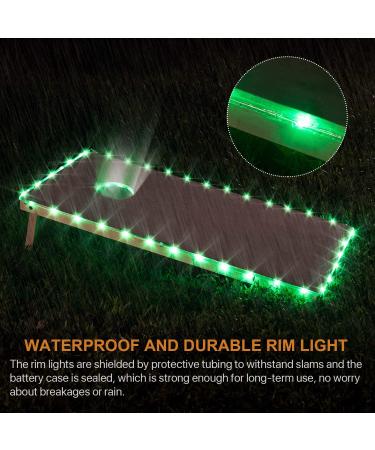 LED Cornhole Lights - Remote Control Board Edge and Ring Lights - 16 Color Options - Perfect for Nighttime Bean Bag Toss Game - 2 Sets 4ft x 2ft - Buy Online on GoSupps.com