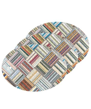 3-Pack Cleaning Kitchen Sponges Oval Modern Colors Stripe Kitchen Cellulose Dishwashing Wood Pulp Cotton