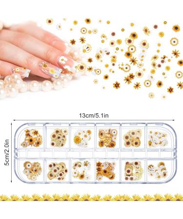 24 Grids 3D Sunflower Nail Stickers - Fall Sunflower & Glitter Designs for Nail Decorations - Buy Online on GoSupps.com
