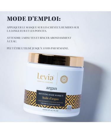Levia | Argan Range Shampoo 500ml + Mask 500ml | Smoothes the hair fiber | Revitalizes and strengthens the hair | Restores hair vitality | Dry & damaged hair | Cruelty-free - Buy Online on GoSupps.com