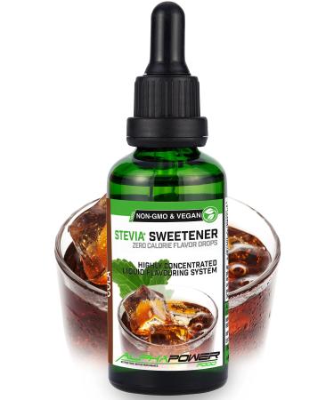 Alphapower Food |Stevia sugar -free flavor drops cola |100% natural liquid aroma + sugar substitute for water muesli desserts smoothies natural cola aroma 50 ml (1 Pack)