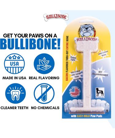 Bullibone Large Bacon Nylon Dog Chew Toy (2 Pack) - Promotes Dental Health, Easy Grip Design, Infused with Delicious Flavor - Buy Online on GoSupps.com