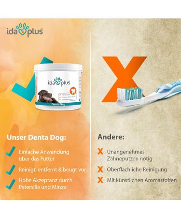 Ida Plus Denta Dog - Light Dog Dental Care | No Brush Needed | Fresh Breath & Plaque Control - 150g - Buy Online on GoSupps.com