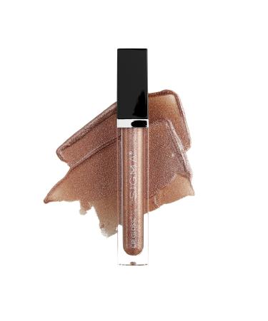 Sigma Beauty Lip Gloss - Dazzling - Non Sticky High-Shine Lip Gloss with Shimmer - Paraben Free Lip Gloss - Bronze Lip Color