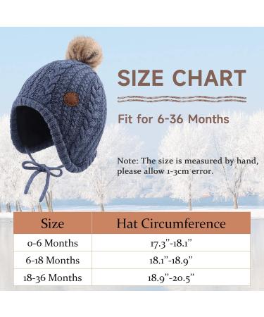 XIAOHAWANG Baby Boys Winter Hat with Velvet Lining and Earflaps - 0-6 Months, Jean Blue - Buy Online on GoSupps.com