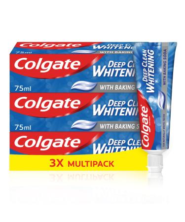Colgate Deep Clean Whitening Toothpaste 3 x 75 ml | Helps remove stains | Removes plaque | Clinically proven | Fights cavity 75 ml (Pack of 3)