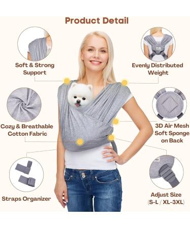 Anccoplus Dog Carrier for Small Dogs - Size-Adjustable Pet Stretcher Comfortable Cotton Reduces Back Pain - Ideal for Cats & Dogs - Buy Online on GoSupps.com