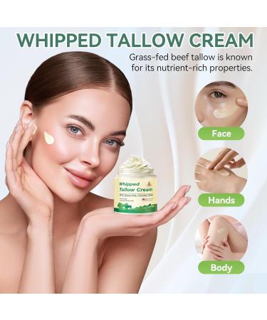 ZIIDII Beef Tallow for Skin Organic Grass Fed Whipped Beef Tallow Balm Moisturizer Deeply Nourishing for Face & Body Natural Unscented Tallow Face Moisturizer Cream for Dry Skin 4oz - Buy Online on GoSupps.com