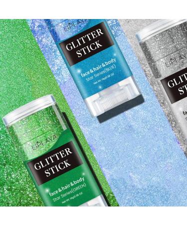 Buy Green Body Paint & Glitter Stick - Waterproof Mermaid Face Gel & Hair Glitter for Women | Holographic Sequins Makeup - Buy Online on GoSupps.com