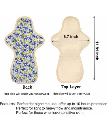 Organic Reusable Menstrual Pads Heavy Flow 3 PCS - LUCKYPADS Sanitary Napkins for Women - 11.81 Inch Day Pad Plus - Buy Online on GoSupps.com