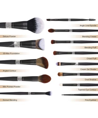 LORYP Glitter Crystal Makeup Brushes Set - 13pcs Bling Rhinestone Matte Black Set for Lady - Buy Online on GoSupps.com