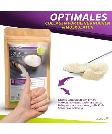 Vita2You Poudre de collag ne 1000 g - 100 % collag ne bioactif - Solugel - issus de l' levage - Peptides hydrolysats de type 1 et 3 - Prot ines - 1 kg - Qualit sup rieure - Buy Online on GoSupps.com